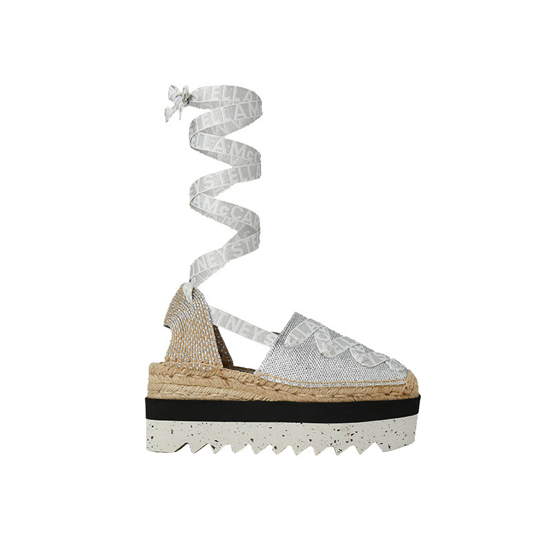 [新年礼物]GAIA Stella McCartney秋季橡胶厚平底交错系带帆布鞋,女鞋,时装凉鞋,淘宝优惠券,粉丝福利购,淘宝优惠卷