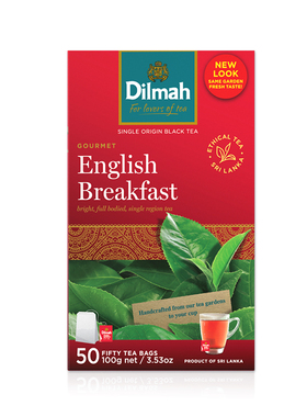 Dilmah斯里兰卡进口锡兰红茶英式早餐红茶50袋 袋泡茶 奶茶烘焙