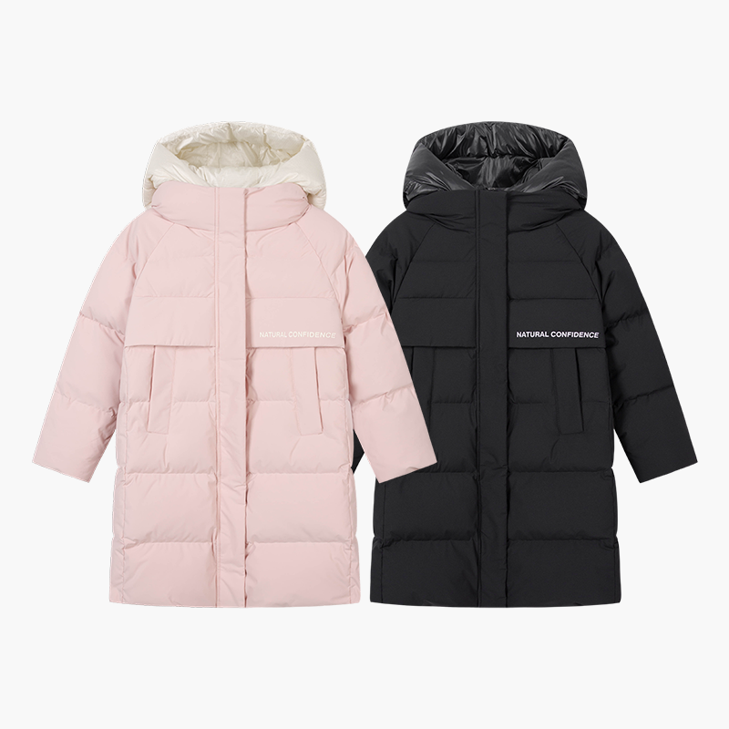 水孩儿女童羽绒服长款三防鸭绒衣