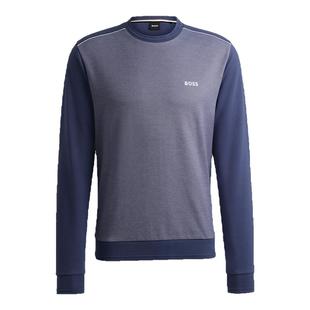 BOSS博斯 提花纹理棉质混纺圆领休闲卫衣 男士