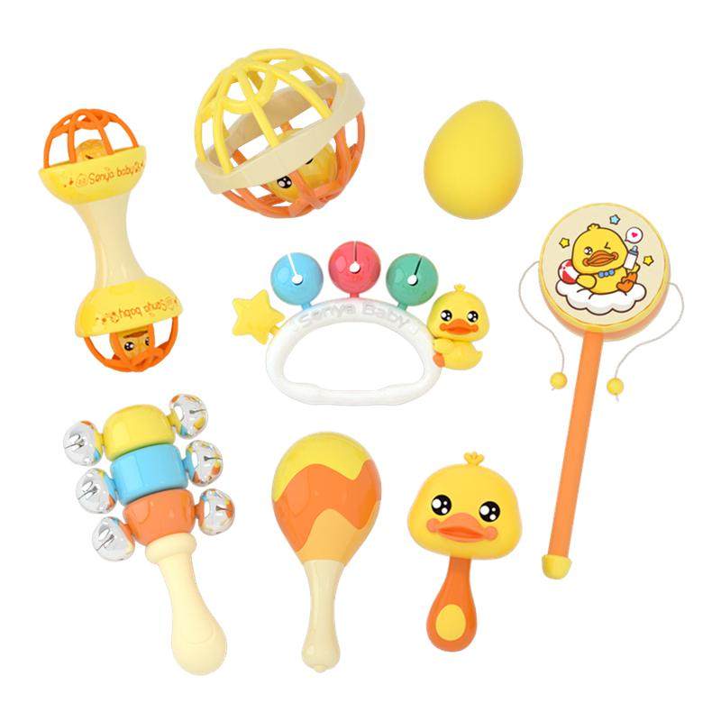 婴儿玩具0一1岁小黄鸭早教益智沙锤摇铃套装新生宝宝安抚训练礼物,玩具/童车/益智/积木/模型,摇铃,淘宝优惠券,粉丝福利购,淘宝优惠卷