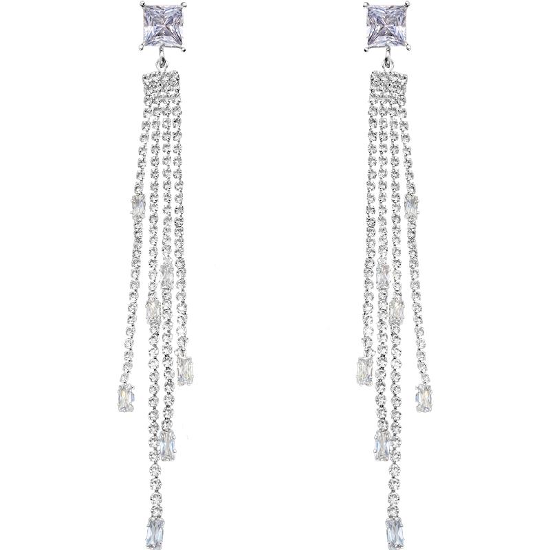 超闪流苏耳夹无耳洞小众设计长款