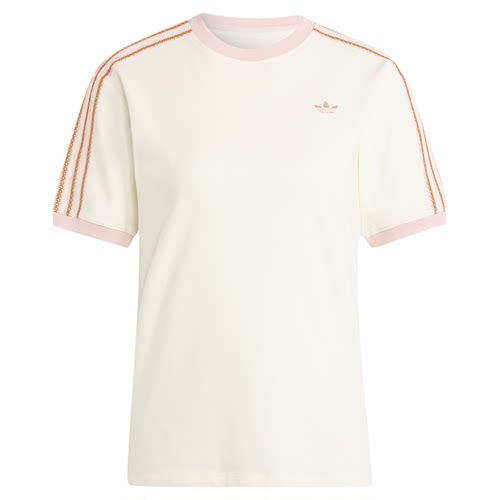 adidas阿迪达斯三叶草2026夏女复古三条纹休闲运动短袖T恤 KY8126