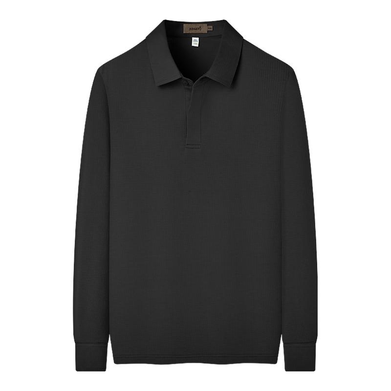 【含桑蚕丝】庄吉男士长袖POLO衫2025秋季新款打底衫翻领套头T恤
