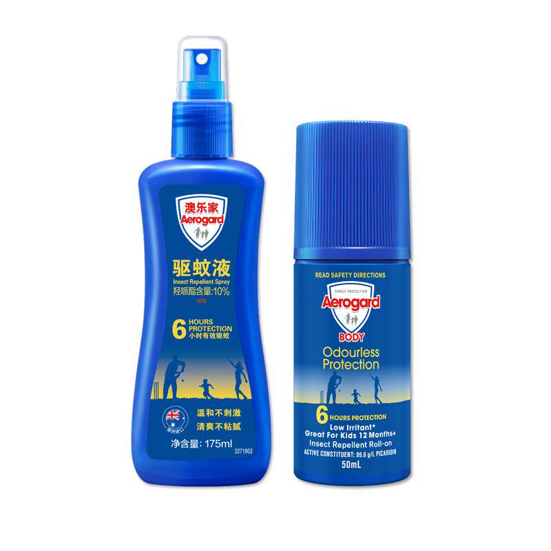 Aerogard澳乐家驱蚊液喷雾防蚊水户外神器派卡瑞丁花露水
