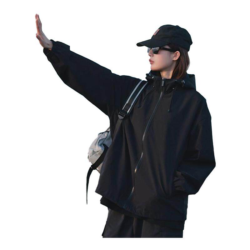 雪中飞外套女26新款春装连帽防泼水工装夹克女士户外露营登山服PC