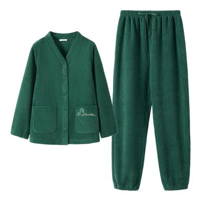 伊维斯松绒睡衣套装女秋冬季