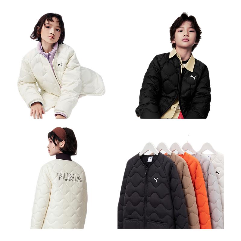 PUMA彪马男女童羽绒服新款儿童无领设计时尚洋气轻盈秋冬保暖外套