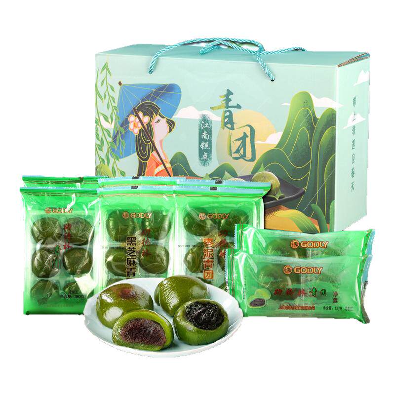 功德林青团 艾草糕点上海青团子糯米糍豆沙清明果小吃零食点心