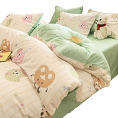 无印良品全棉床上四件套纯棉简约秋冬床单被套三件套床品