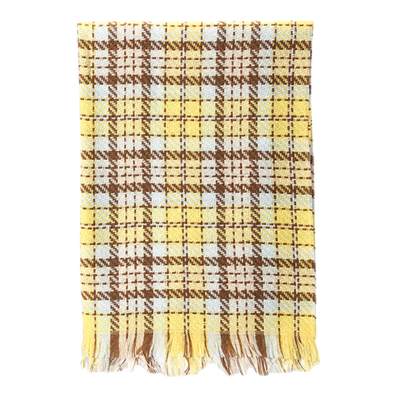 畹町海盐芝士少女风格纹围巾女秋冬季保暖护颈大围脖百搭流苏披肩