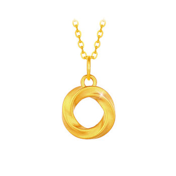 Zhou taisheng's gold pendant möbius ring solid gold necklace is a holiday birthday gift for his girlfriend, wife and mother.