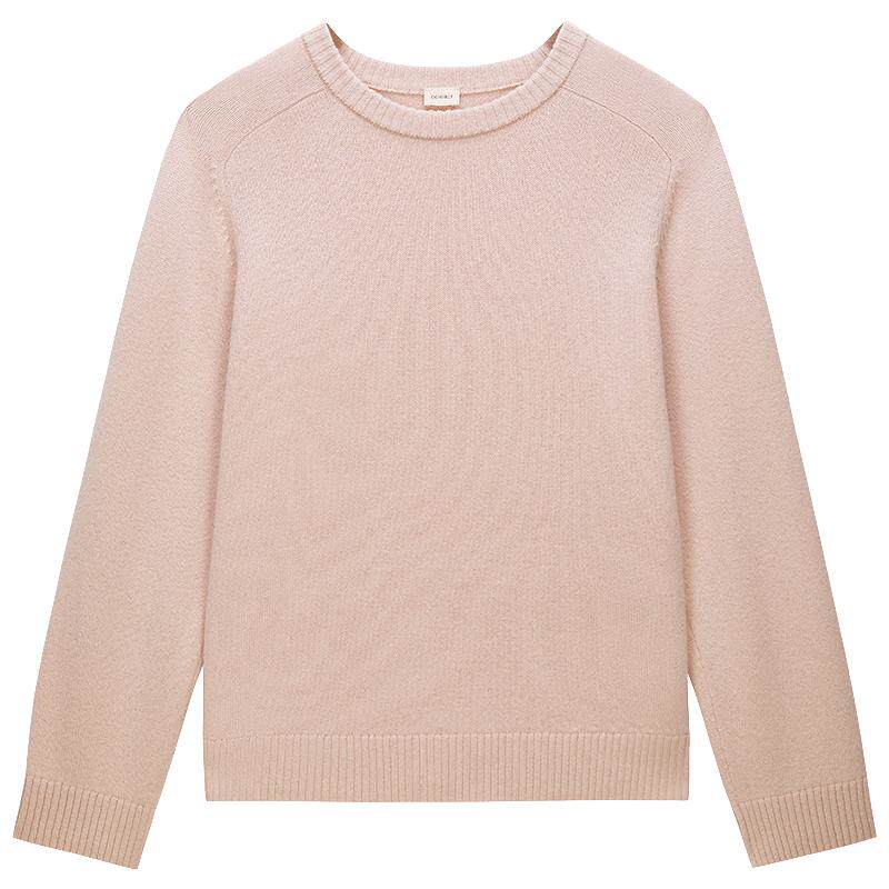 OCHIRLY欧时力  牦牛绒羊毛针织毛衣女圆领宽松外穿2025秋冬