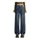 丹宁裤 betu百图加绒水洗高腰牛仔裤 原色直筒裤 新款 女2025年冬季