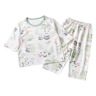 宝宝纯棉薄款 男女童家居服套装 空调服 新款 妙童岛儿童睡衣2025夏季