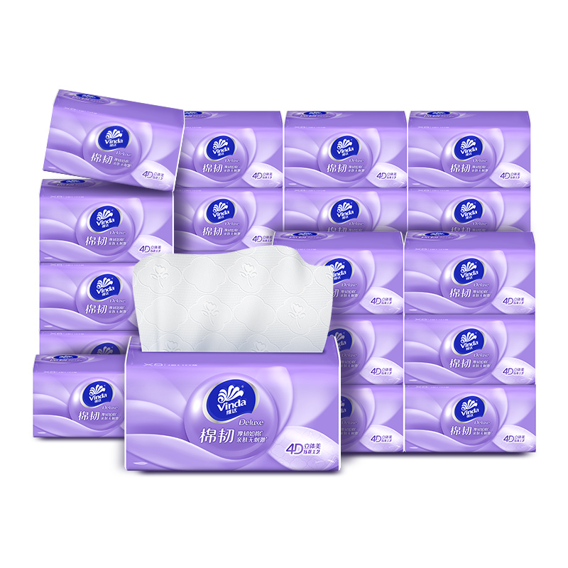 维达纸巾100抽24包抽纸实惠装