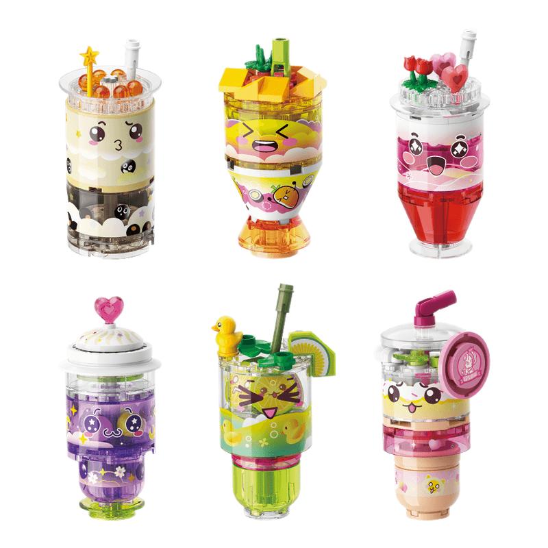 启蒙积木奶茶小店过家家拼搭玩具拼装迷你饮料杯6岁女孩摆件益智