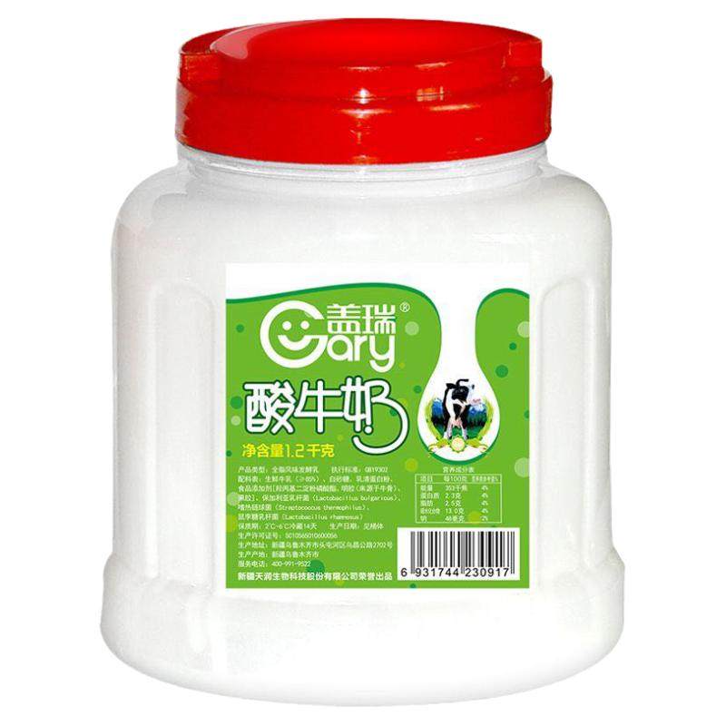 新疆天润盖瑞酸奶大桶装1.2kg水果捞网红原味浓缩风味老酸奶包邮图片