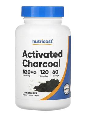 Nutricost,Activated Charcoal , 260 mg , 120 Capsules