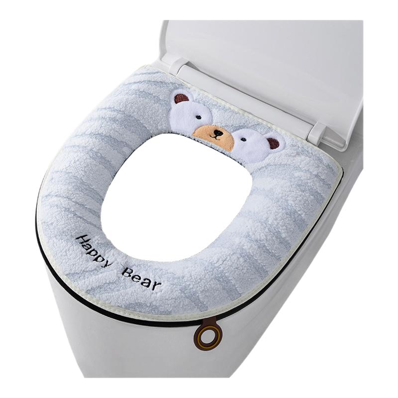 马桶坐垫垫圈四季冬季通用水洗拉链坐便器家用防水卡通可爱加厚