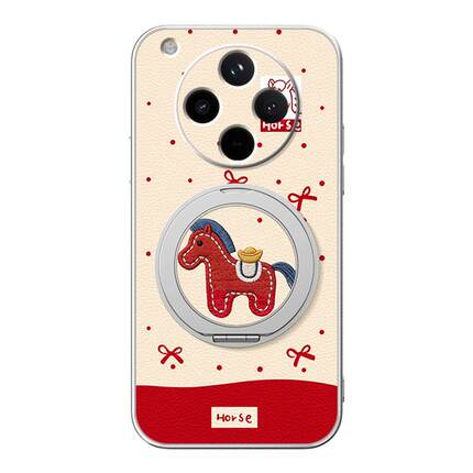 蝴蝶结马适用oppoFindx9pro手机壳findx8/findx7/findx6新款Findx5磁吸支架x3女款2026马年卡通小羊皮防摔