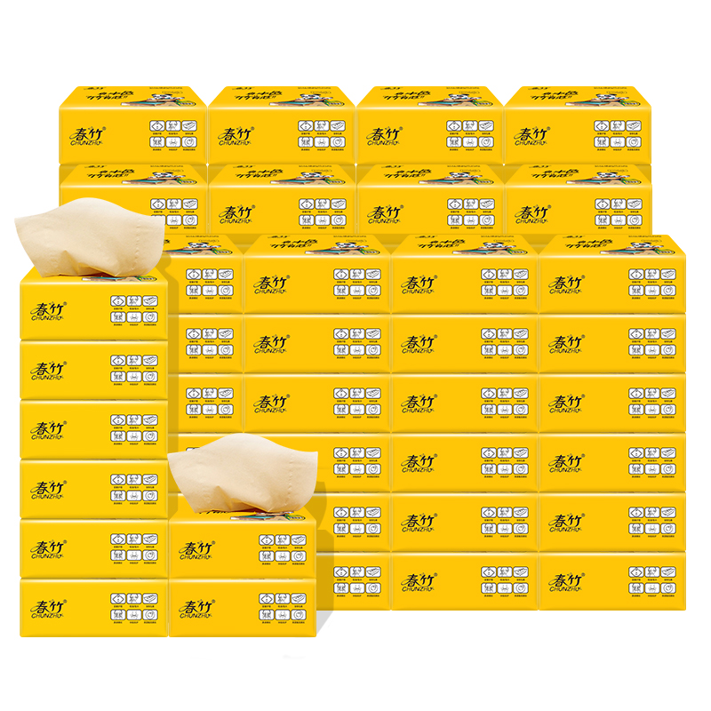 春竹100包本色抽纸整箱实惠装