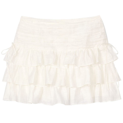 SANDRO女装法式甜美白色蛋糕裙