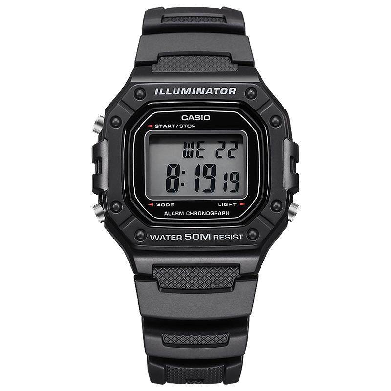 卡西欧(CASIO) 手表小方块数显运动时尚男女学生手表W-218H-1A