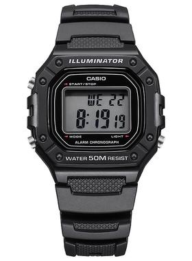 卡西欧（CASIO） 手表小方块数显运动时尚男女学生手表W-218H-1A