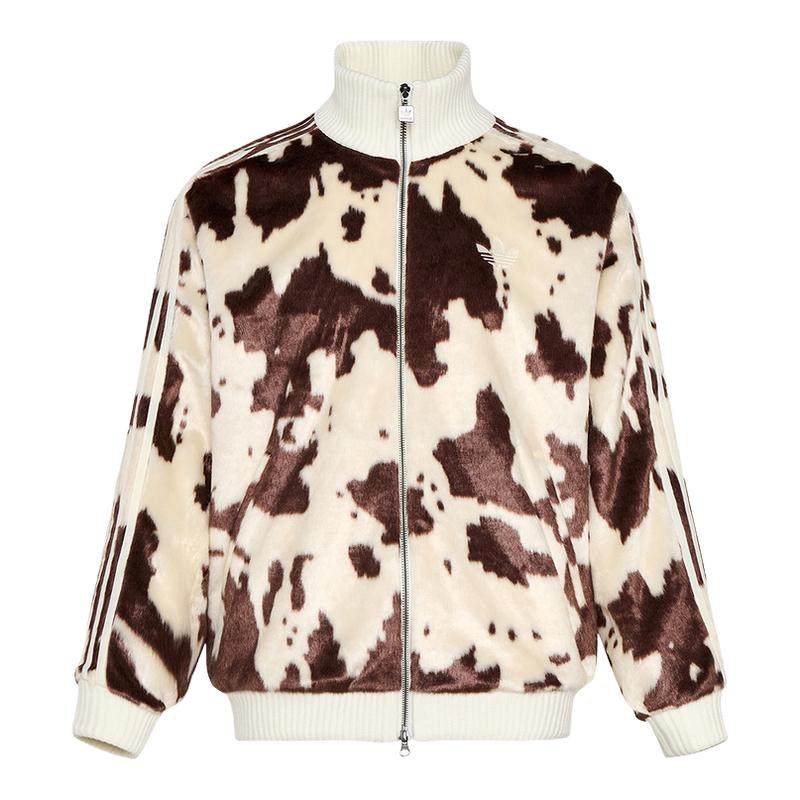 adidas阿迪达斯三叶草仿皮草奶牛纹夹克2026春男女提花外套KU9405,运动服/休闲服装,运动茄克/外套,淘宝优惠券,粉丝福利购,淘宝优惠卷