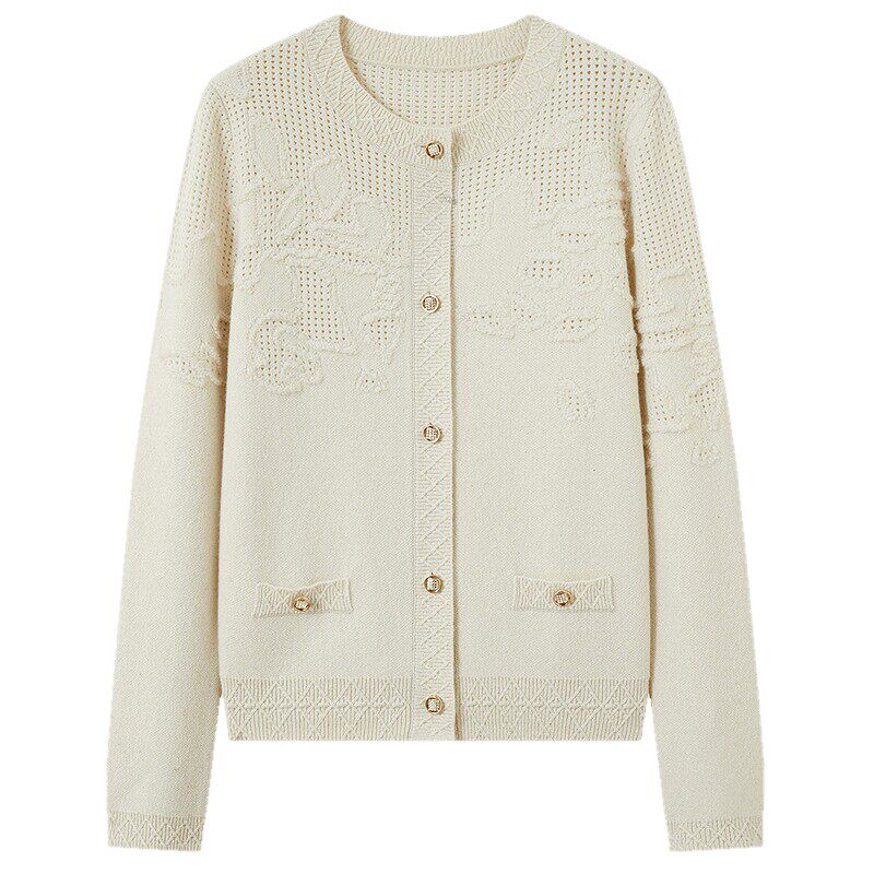 【云感羊毛】FINITY菲妮迪针织衫26年春季新款简约镂空设计上