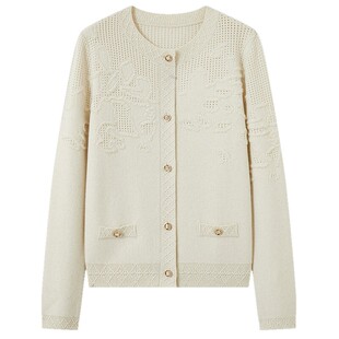 新款 26年春季 FINITY菲妮迪针织衫 简约镂空设计上衣女 云感羊毛