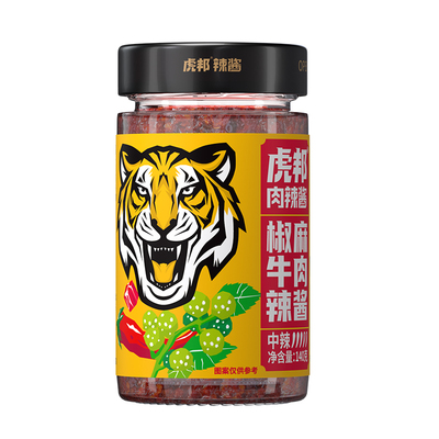 虎邦辣酱椒麻牛肉辣酱140g下饭菜拌面酱经典香辣牛肉辣椒酱料调味