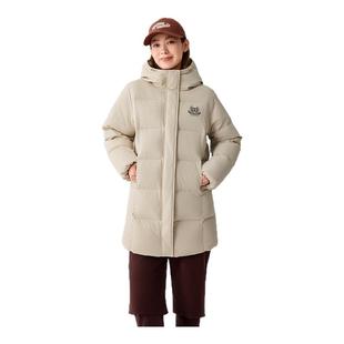 斯凯奇冬季日常女士长款羽绒服防风保暖连帽柔软舒适