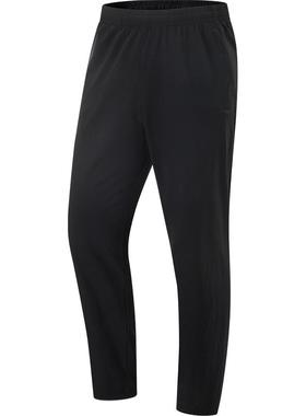 李宁卫裤男士跑步健身长裤黑色裤子舒适透气直筒针织运动速干裤