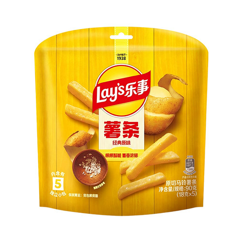 乐事真脆薯条90g*5袋薯条原味