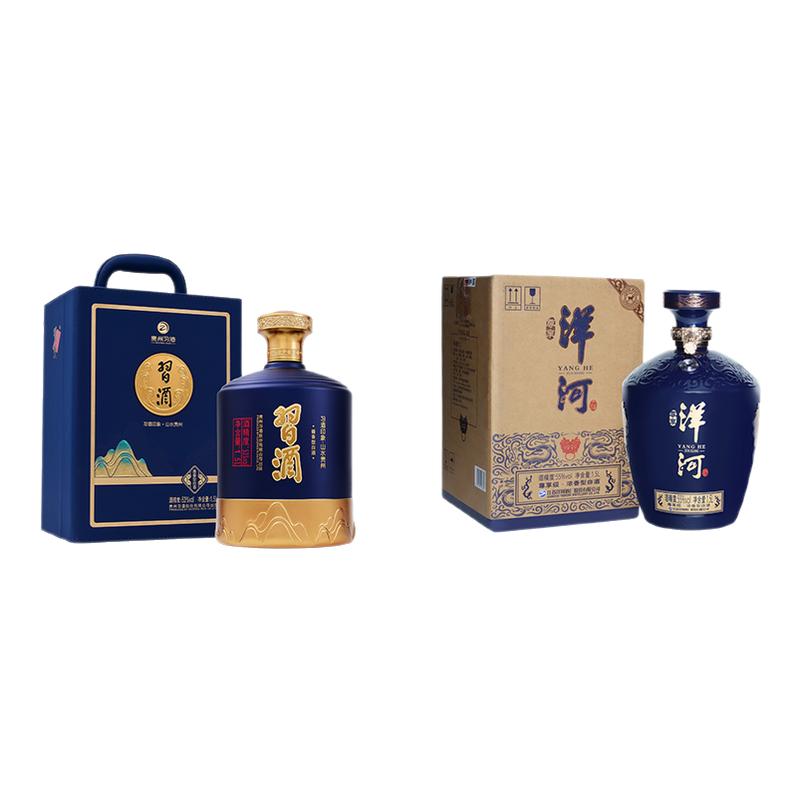 习酒 山水贵州53度酱香型1.5L礼盒装+洋河尊享级大坛55度1.5L坛装