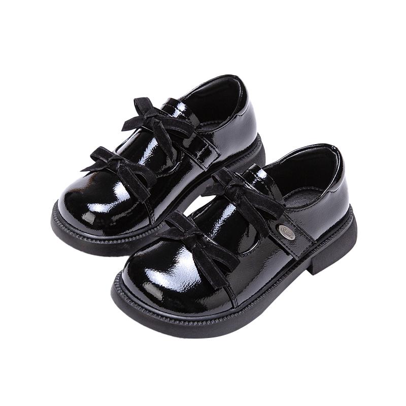 富罗迷女童公主鞋儿童鞋子2025秋季新款演出女款洋气女孩黑色皮鞋