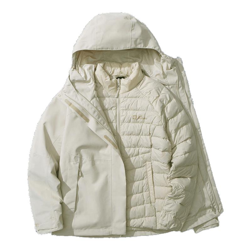 JackWolfskin狼爪冲锋衣女士秋冬户外羽绒三合一夹克外套A62256