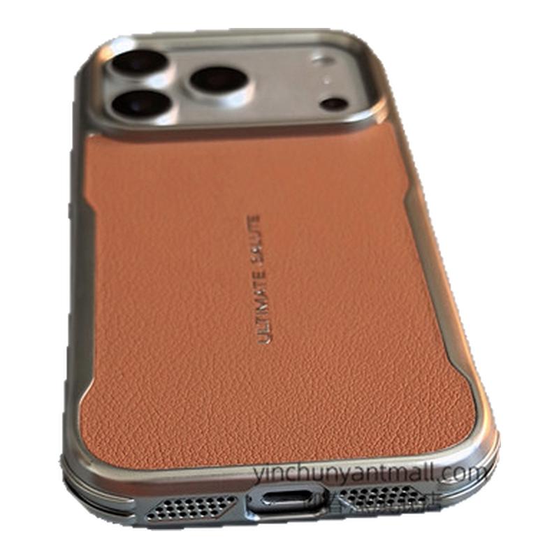 棕色刀锋磁吸适用苹果17手机壳16Pro半软15pro简约磨砂高级感iPhone15防摔14新款17pro全包16promax男女13