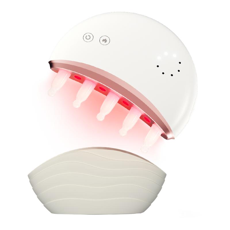 科爱元素玉石小月梳头部按摩仪器电动头皮经络生发梳红光按摩梳子