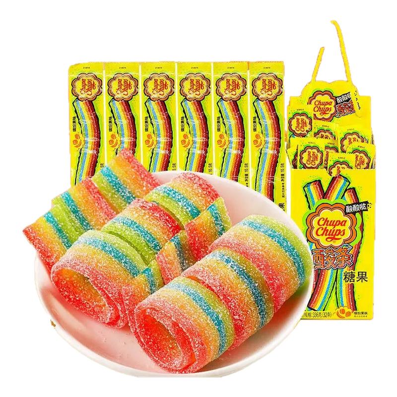 珍宝珠酸条软糖长条彩虹橡皮糖独立包装儿童解馋零食爆款热销糖果