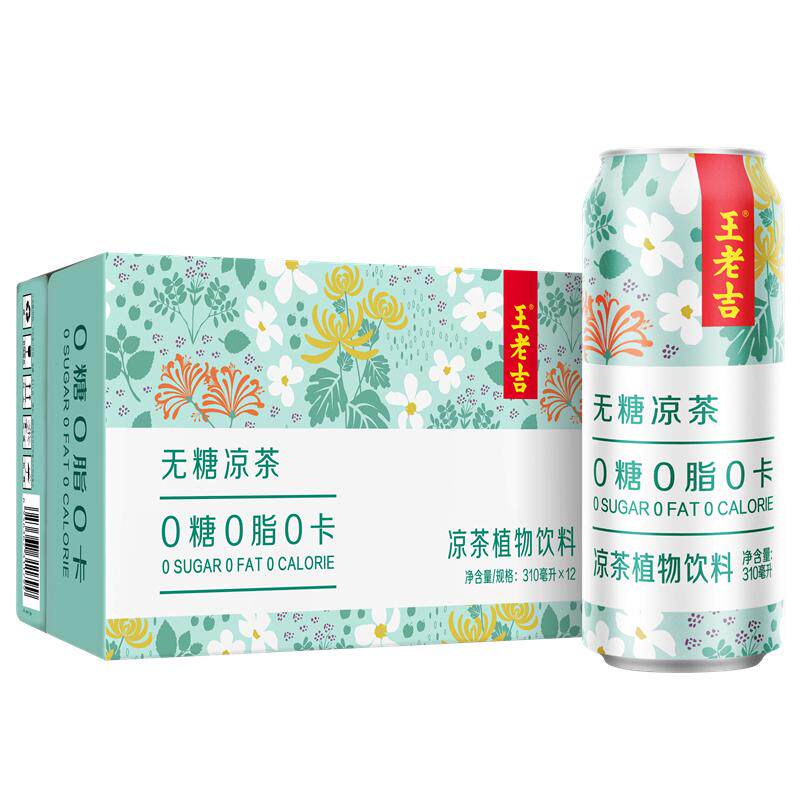 王老吉无糖凉茶310ml*12罐饮料图片