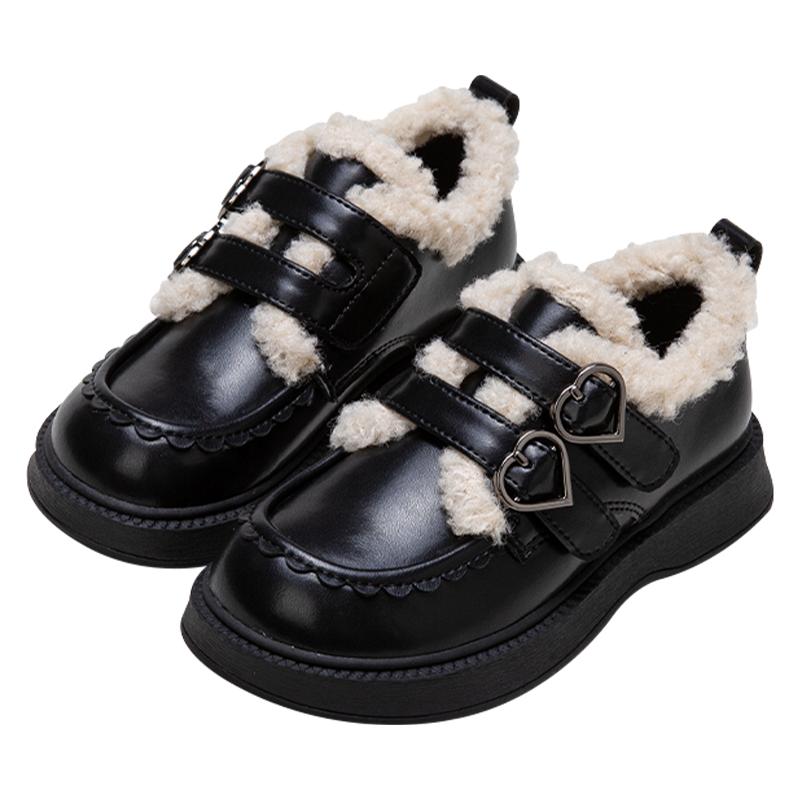 富罗迷公主鞋女童皮鞋2025新款秋冬漂亮女款洋气宝宝软底女孩棉鞋