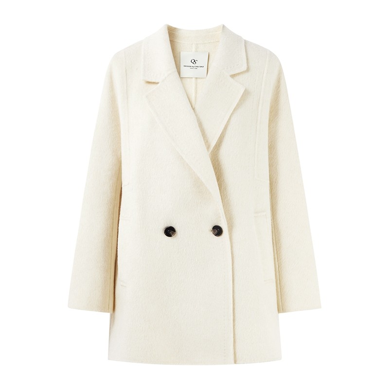 秋水伊人气质中长款双面毛呢外套2025冬新款女100%绵羊毛宽松大衣,女装/女士精品,毛呢外套,淘宝优惠券,粉丝福利购,淘宝优惠卷