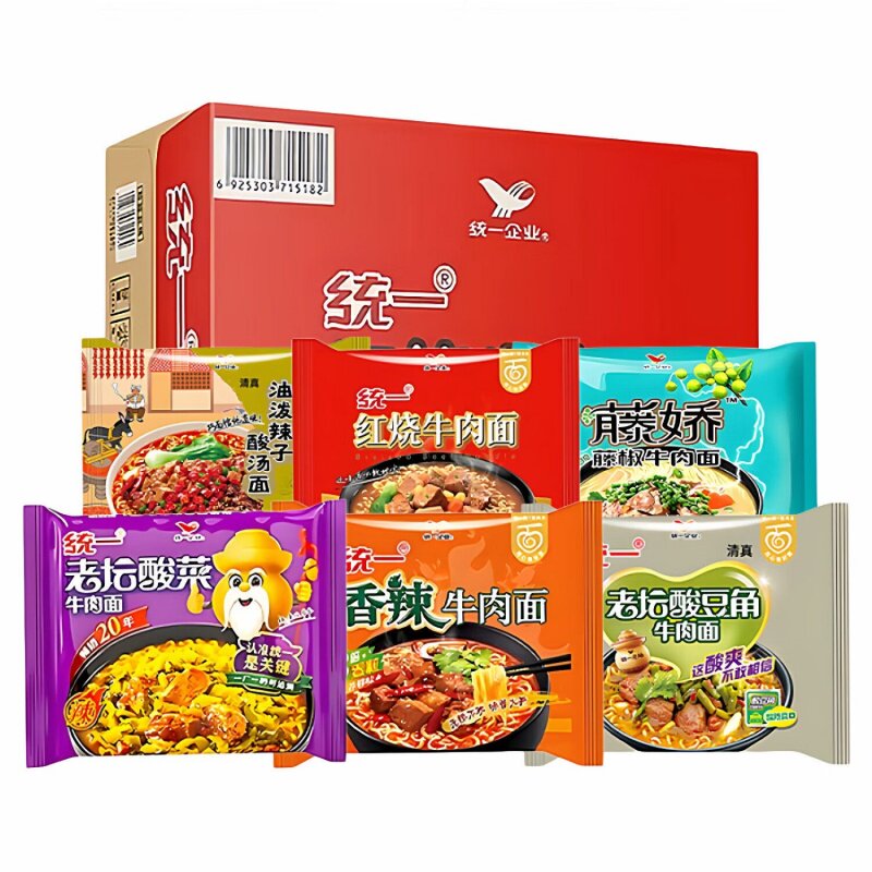 统一方便面24袋整箱6种口味混合