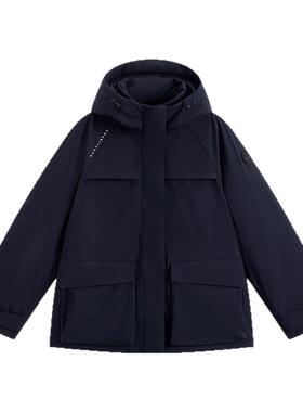 Kappa卡帕女装2025冬季新款运动休闲百搭保暖连帽羽绒服K0F82YY52