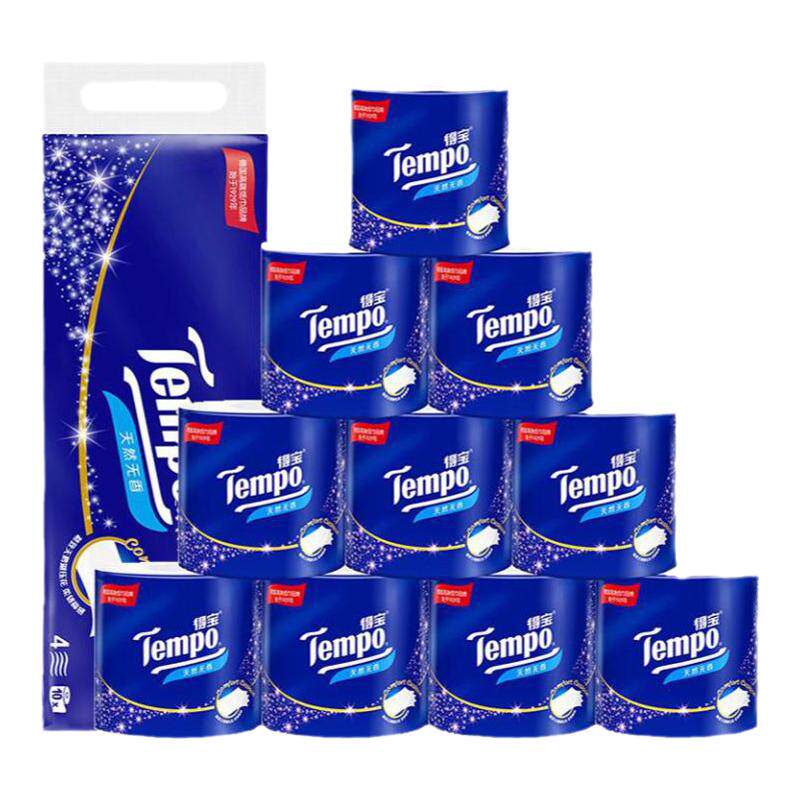 Tempo得宝有芯卷纸10卷1600克4层加厚卫生纸家用厕纸实惠装手纸,洗护清洁剂/卫生巾/纸/香薰,卷筒纸,淘宝优惠券,粉丝福利购,淘宝优惠卷