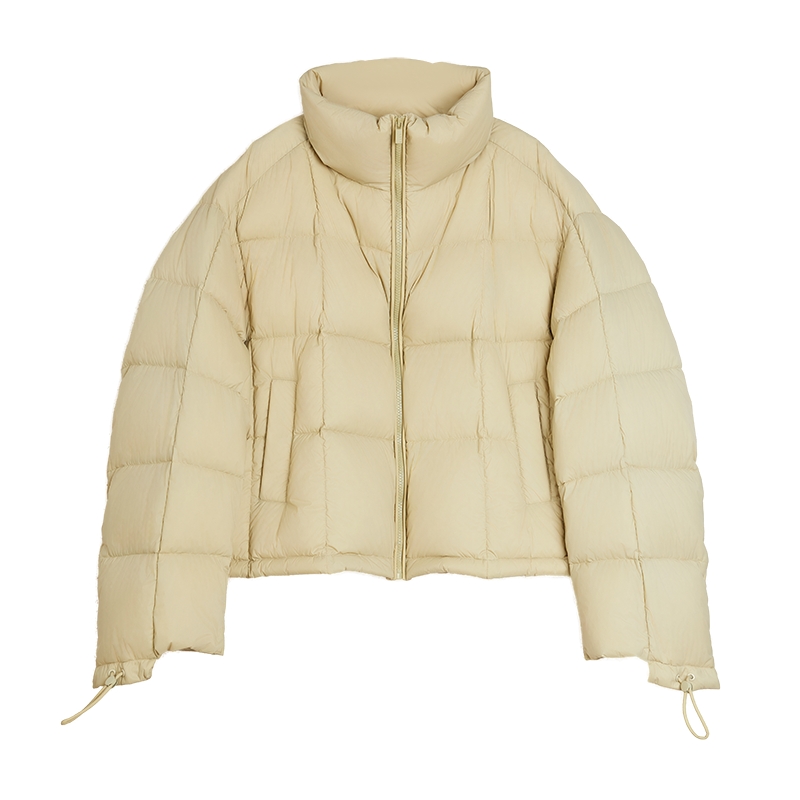 ELLE90白鸭绒短款立领羽绒服