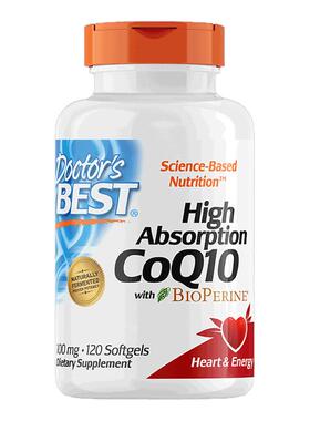 Doctor's best多特倍斯高吸收辅酶q10胶囊美国原装进口护心金达威